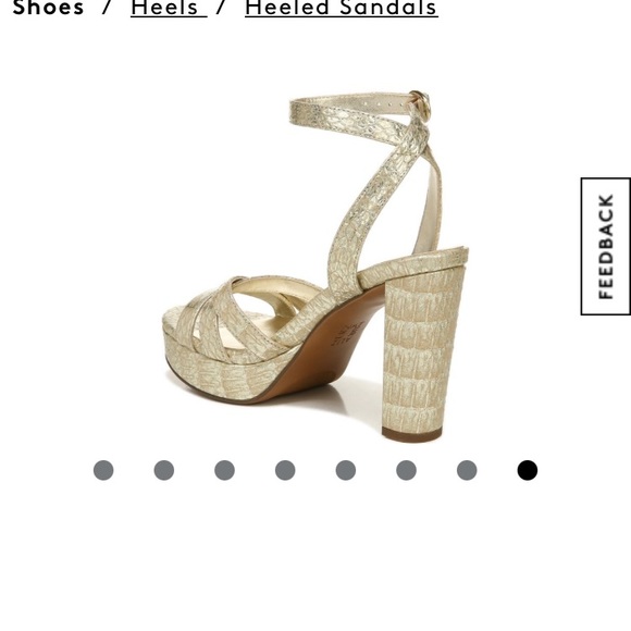 Naturalizer Mallory platform sandals - gold- 6.5 WIDE - Picture 3 of 4